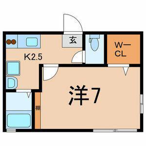 パルーム(1K/2階)の間取り写真