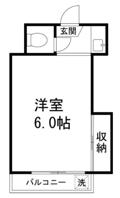 ソリューション門前仲町(ワンルーム/3階)の間取り写真