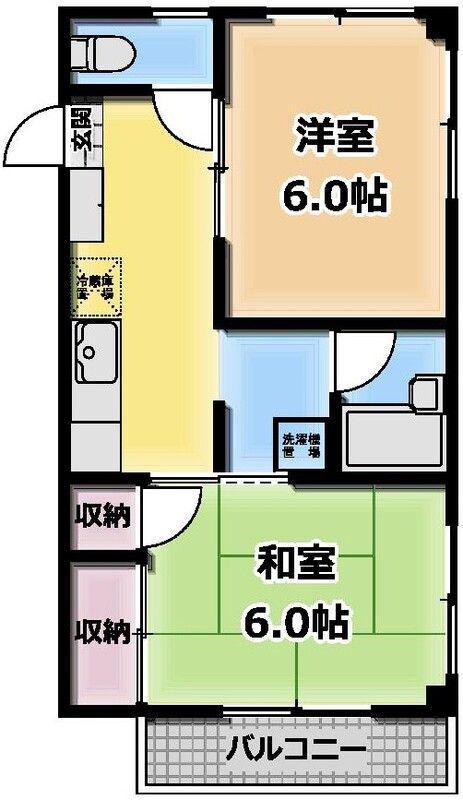 グリーンアネックス(2K/5階)の間取り写真