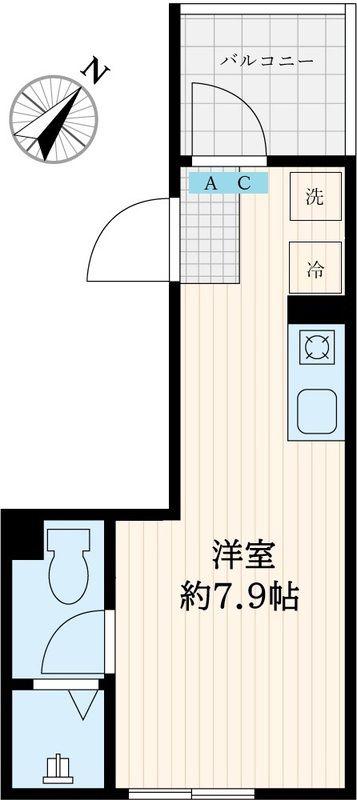 CANAL PLACE月島(ワンルーム/2階)の間取り写真