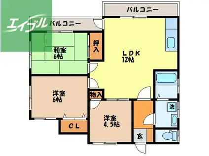新宅嶋アパート(3LDK/1階)の間取り写真