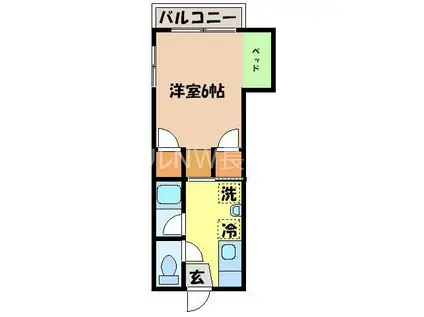 りんご館(1K/1階)の間取り写真