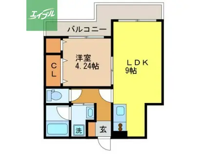 プレイス小島(1LDK/1階)の間取り写真