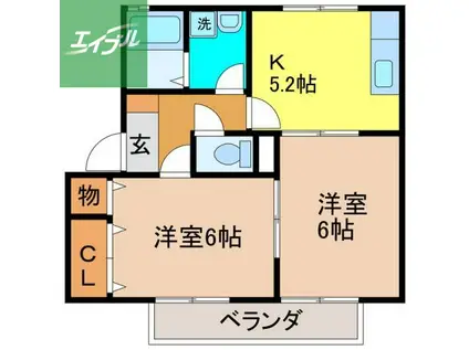 POLARIS(2K/1階)の間取り写真