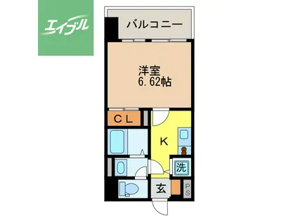 レジデンス古町(1K/10階)の間取り写真