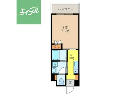 アミティ磨屋通(1K/6階)の間取り写真