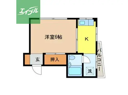 藤川マンション(1K/4階)の間取り写真