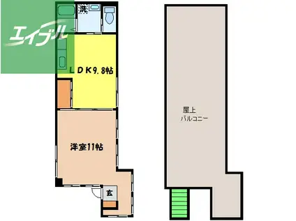 第2吉本ビル(1LDK/4階)の間取り写真