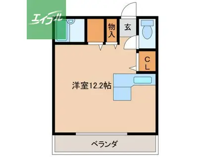 SERENITY大浦(ワンルーム/5階)の間取り写真