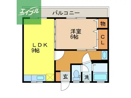 白木荘(1LDK/2階)の間取り写真