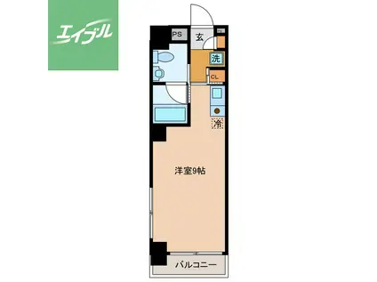 COCO今博多(ワンルーム/3階)の間取り写真