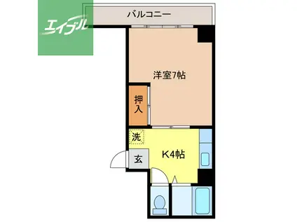 セントラルハイツ酒井(1K/5階)の間取り写真