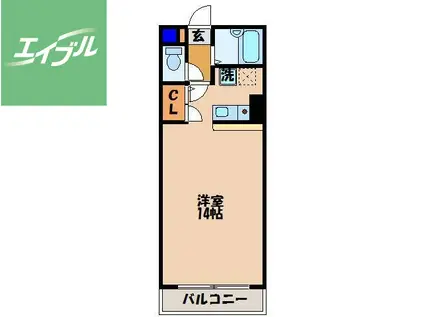 クオーレ中川(ワンルーム/4階)の間取り写真