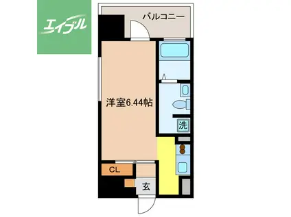 レジデンス古町(ワンルーム/7階)の間取り写真