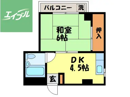 シティハイツ浦田(1DK/3階)の間取り写真