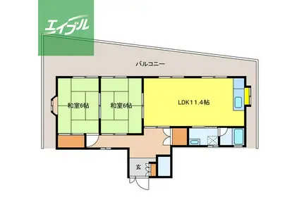 メゾンドコリン(2LDK/1階)の間取り写真