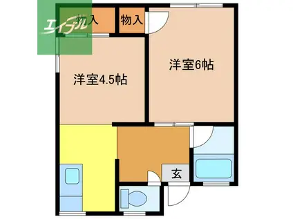 ファボリート愛宕(2K/1階)の間取り写真