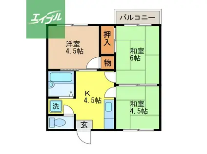 サンハイツ(3DK/2階)の間取り写真