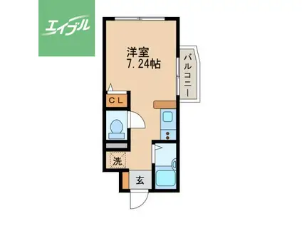 ディノ本河内(ワンルーム/4階)の間取り写真