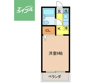 ドルフィン大浦(1K/4階)の間取り写真