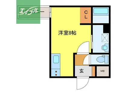 アミティ中通(ワンルーム/3階)の間取り写真