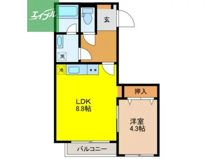 モン・レーヴ葉山(1LDK/3階)の間取り写真