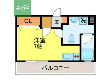 道ノ尾SC(ワンルーム/1階)の間取り写真