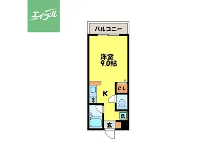 道ノ尾SC(ワンルーム/3階)の間取り写真