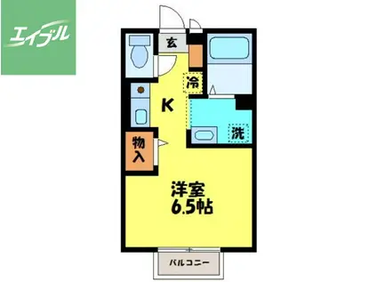 エーデルハイム吉村Ⅱ(1K/2階)の間取り写真