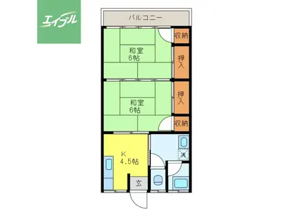 佐古アパートC棟(2DK/1階)の間取り写真