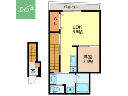 RESIDENCE時津イースト(1LDK/2階)の間取り写真