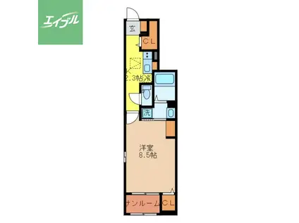 インフィニティ(1K/1階)の間取り写真