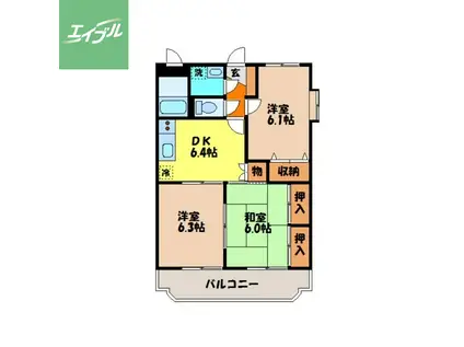 柳原マンションⅠ(3DK/1階)の間取り写真