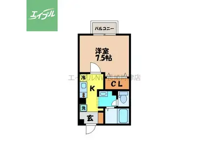 ビューコーポHARUⅢ(1K/1階)の間取り写真