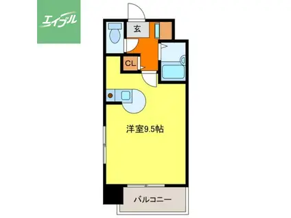 レジデント京泊(ワンルーム/3階)の間取り写真