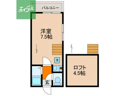 サンローズ葉山(ワンルーム/2階)の間取り写真