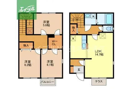 オノフタウン滑石P(3LDK/2階)の間取り写真