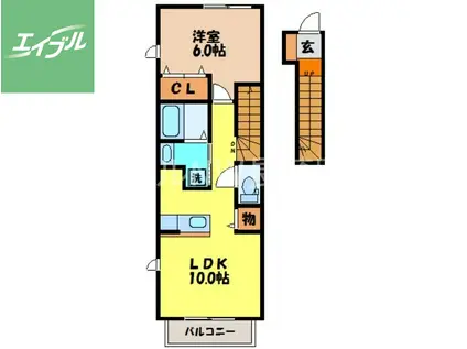 長崎本線 高田駅(長崎) 徒歩86分 2階建 築16年(ワンルーム/2階)の間取り写真