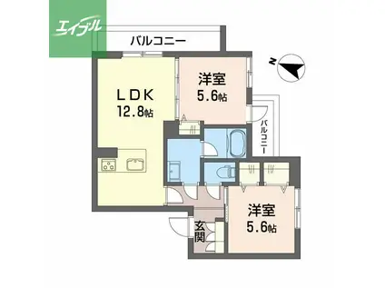 シャーメゾン フェアリーステージ(2LDK/3階)の間取り写真