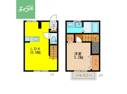 サンライズ滑石(1LDK/2階)の間取り写真