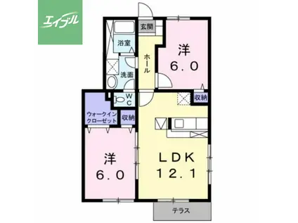 メゾン・ド・サンパティーク(2LDK/1階)の間取り写真