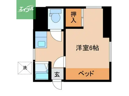 コーポ川添(1K/1階)の間取り写真