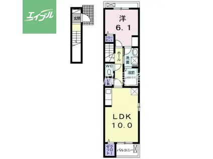 インフィニティ(1LDK/2階)の間取り写真