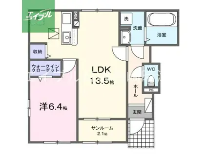 長崎本線 道ノ尾駅 徒歩21分 2階建 新築(1LDK/1階)の間取り写真