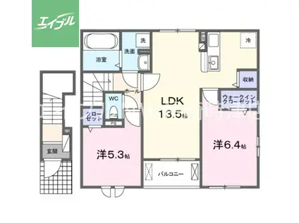 長崎本線 道ノ尾駅 徒歩21分 2階建 新築(2LDK/2階)の間取り写真