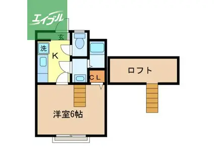 コーポAKEBONO(1K/2階)の間取り写真