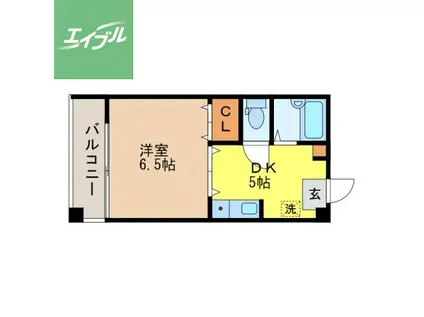 SAKURAハウス(1DK/4階)の間取り写真