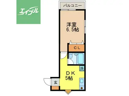 メイゾンチュトワイエ(1DK/3階)の間取り写真