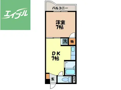 パインホームズ(1DK/2階)の間取り写真