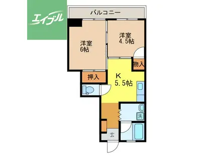 LIBERTY花園(2DK/2階)の間取り写真